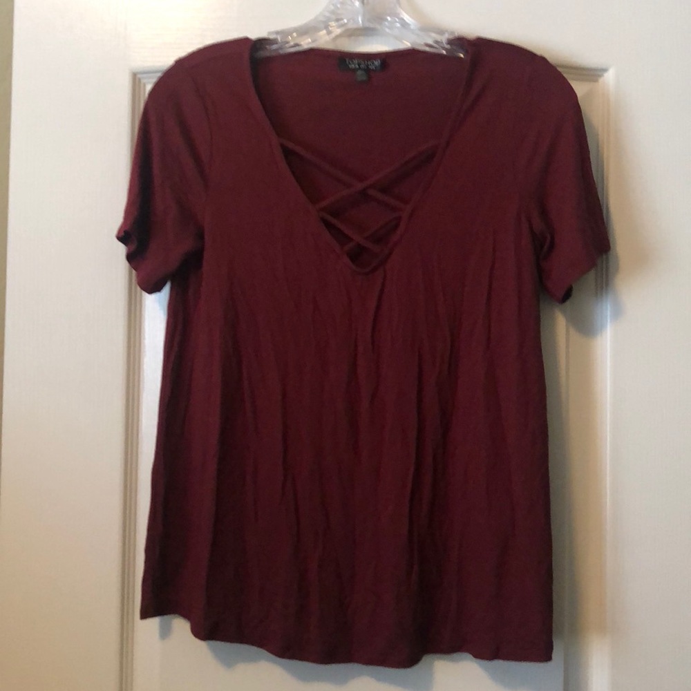 Pretty maroon TopShop top NWOT